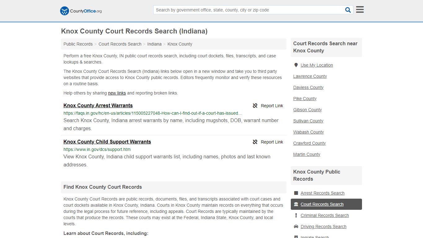 Knox County Court Records Search (Indiana) - countyoffice.org