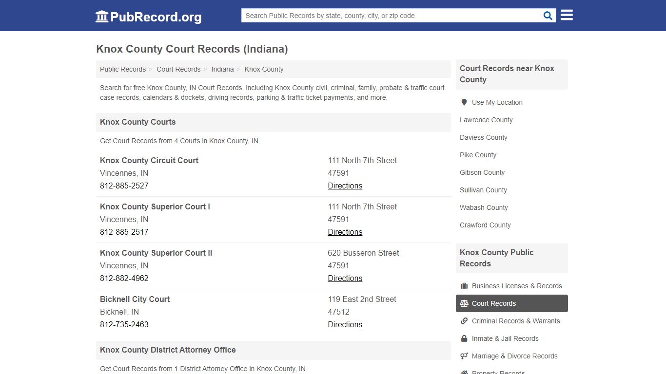Free Knox County Court Records (Indiana Court Records) - PubRecord.org