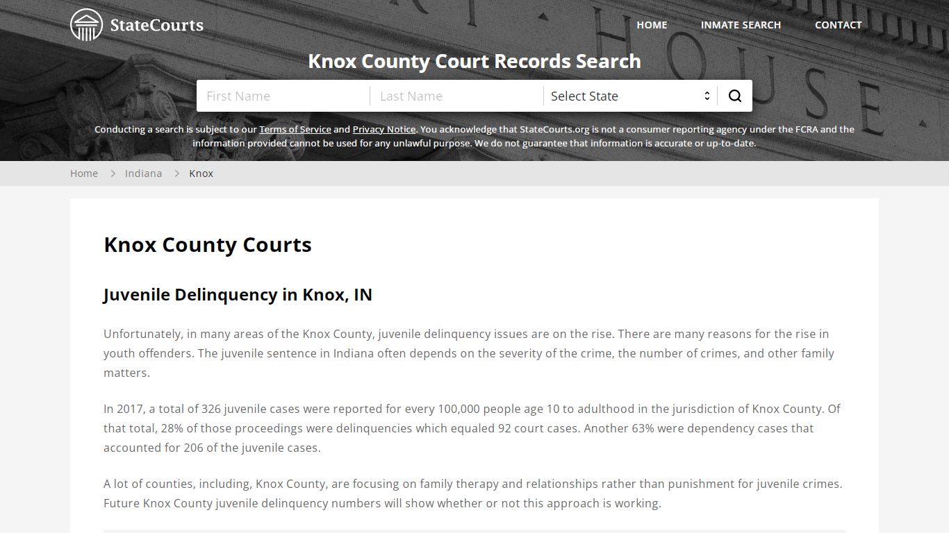 Knox County, IN Courts - Records & Cases - StateCourts